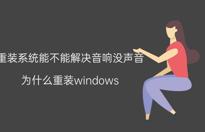 重装系统能不能解决音响没声音 为什么重装windows xp后音响没有声音了？